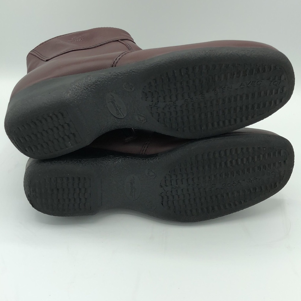 Martino Canada Burgundy Leather Booties Size 8 - Picture 11 of 14